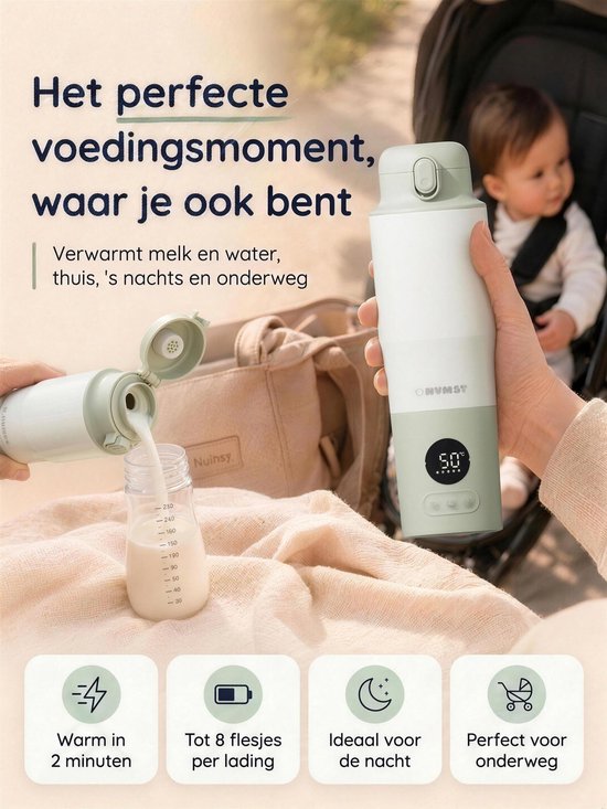 Numsy tragbarer Flaschenwärmer Heat & Go Pro – kabelloser Flaschenwärmer – Milchwärmer für Babys