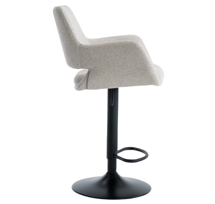 Criks Design Monza Barhocker - Verstellbar 93-115 cm - 360° drehbar - Mit Fußstütze - Beige