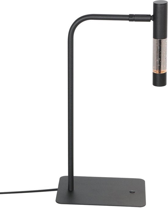 Tischlampe Alisio 4593ZW, schwarz, mit mundgeblasenem Glas, dimmbar, 47 cm hoch, Steinhauer Design-Beleuchtung