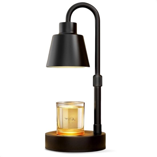 LUFT Kerzenwärmer Lampe – Candle Warmer – Dimmbar – Timer – Höhenverstellbar 15–36 cm – Inkl. 2 Halogenlampen – Schwarz