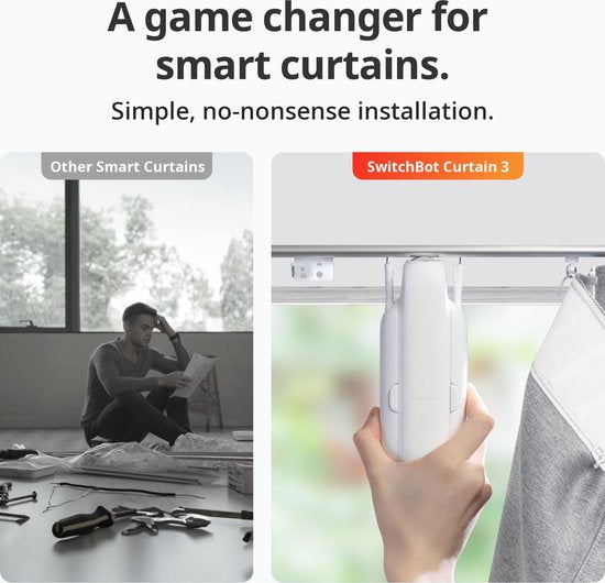SwitchBot Curtain – U-Rail Version 3 (2023) – Weiß – Smart-Home-Vorhangmotor – Smart-Vorhang – Automatischer Vorhang
