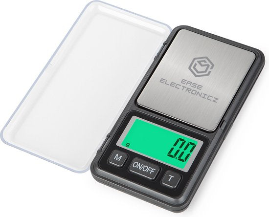 Ease Electronicz Digitale Mini-Präzisions-Küchenwaage - 0,1 bis 200 Gramm - 11,6 x 6,1 cm - Taschenwaage - inklusive 2x AAA-Batterien
