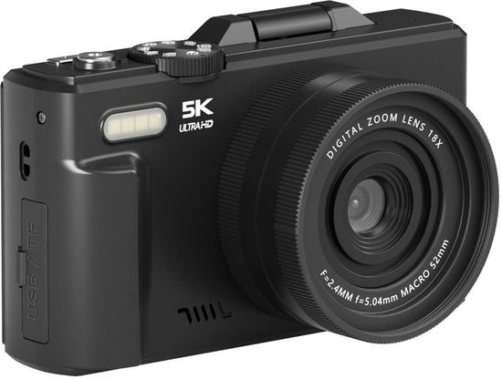 Denver Digitalkamera – Full HD 5K – 75 MP – Vlog-Kamera – WLAN-Verbindung – Foto & Video – Fotokamera – DWC8475B