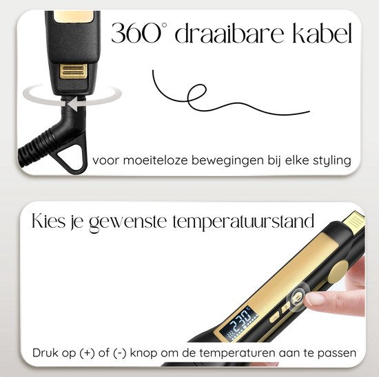 Sansbeauté® Professionelles Glätteisen - 2 in 1 - Lockenstab - Glätteisen - Haarglätter - Schnelles Aufwärmen - 80℃ bis 230℃ - Glätten & Locken - ION-Technologie