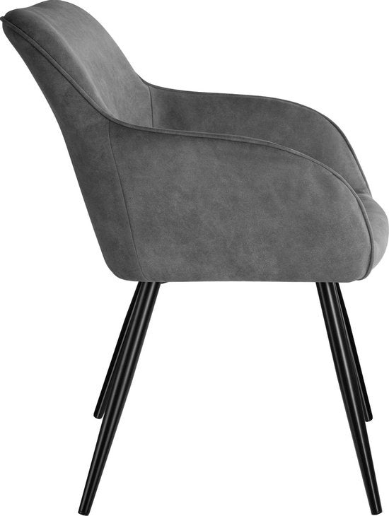tectake - Stuhl Marilyn Stoff grau/schwarz SKU: 403666