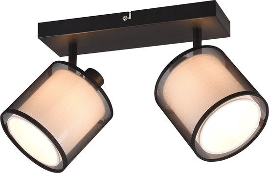 Trio leuchten - LED-Deckenstrahler - Deckenleuchte - E14-Fassung - 2-flammig - Rechteckig - Schwarz - Aluminium