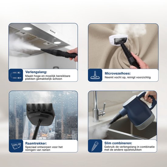 Airsteam S1 Handdampfreiniger - 1350W Leistungsstarker Dampfreiniger mit Touchscreen - 9 Zubehörteile - Fleckenreiniger für Sofa, Boden & Fenster - Kindersicherung - 400ML Wassertank