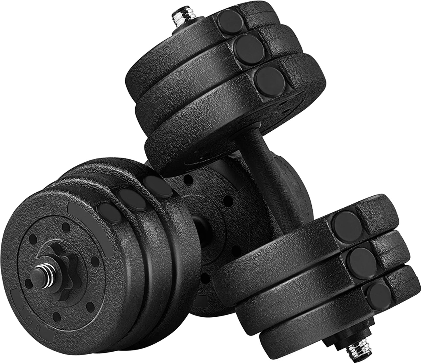 Yaheetech Hantelset 25 kg - mit 12 verstellbaren Gewichtsscheiben und rutschfesten Griffen und Sternverschlüssen - für Krafttraining und Muskelaufbau - schwarzer Kunststoffzement und Metall - 43 x 21 x 21 cm