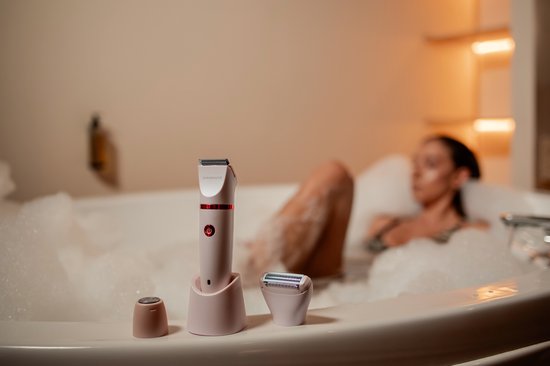 3-in-1 Ladyshave mit Display - Gesicht - Achseln - Beine - Bikinizone - Sansbeauté® - Rasierer Frau - Elektrischer Epilierer - Gesichtshaarentfernung Damen - Trimmer Frau - Ladyshaves Bikini - USB Wiederaufladbar