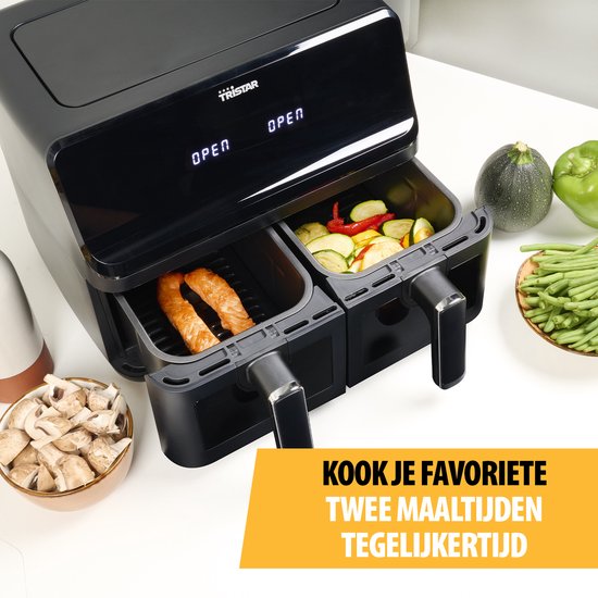 Tristar FR-9037 – Airfryer XXL – 6,2 l – Mit Sichtfenster – 10 Garprogramme – PFAS-frei