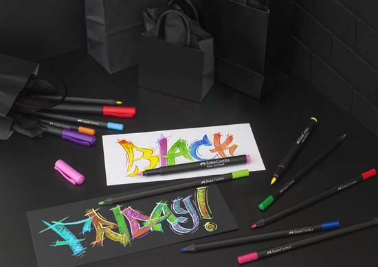 Faber-Castell Pinselstifte – Black Edition – 20 Farben im Kartonetui – FC-116452
