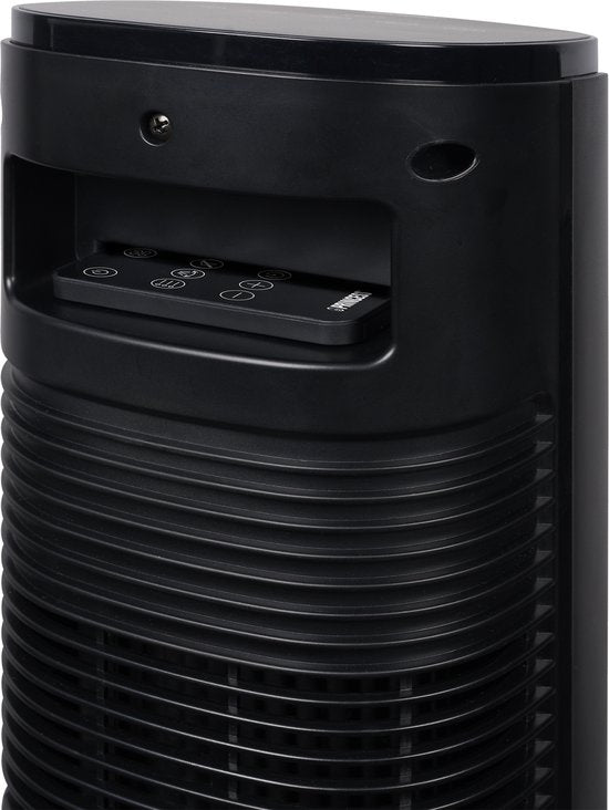 Princess DC Turmventilator 91 cm – besonders leise – 12 Geschwindigkeitsstufen – 4 Windmodi – 90°-Oszillation – Timer 1–24 Stunden – mit Fernbedienung – schwarz – 352370