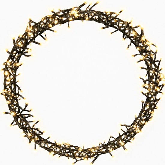 Ceruzo Weihnachtsring -Dekorationsring mit Beleuchtung -500 LED - 58 cm Durchmesser -Kranz- Warmweiß - 8 Lichtfunktionen