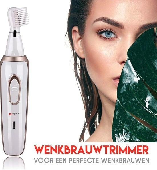alpina 4-in-1 Ladyshave - Damenrasierer - für Körper und Gesicht - inkl. Augenbrauentrimmer