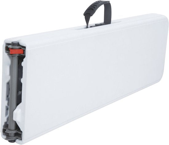 AXI Elba Klappbare Bierbank – Weiß – 183 cm – Zusammenklappbar – Mit Griffen – Perfekt zum Mitnehmen – Stahlrahmen & HDPE-Kunststoff – Bis zu 320 kg – Tragbar & platzsparend