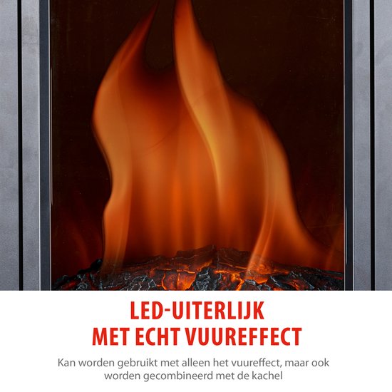 alpina Elektrischer Kamin Helsinki ND-183 - Elektrischer Kamin mit Heizung - LED Flammeneffekt