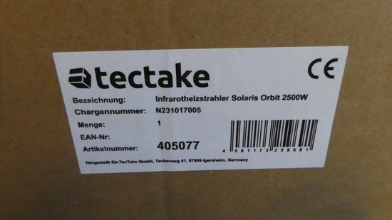 tectake - Hänge-Infrarotstrahler - Deckenstrahler - Außen- und Innen-Infrarotstrahler - Elektrostrahler - Deckenstrahler für Terrasse