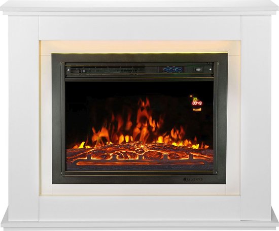 Elektroheizung - Rechteckig - 2000 Watt - Weiß - Feuereffekt