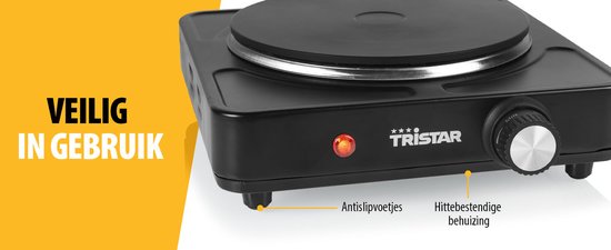 Tristar Elektrokochfeld 1500 W – KP-6151 – 1 Kochzone – Freistehend – Schwarz
