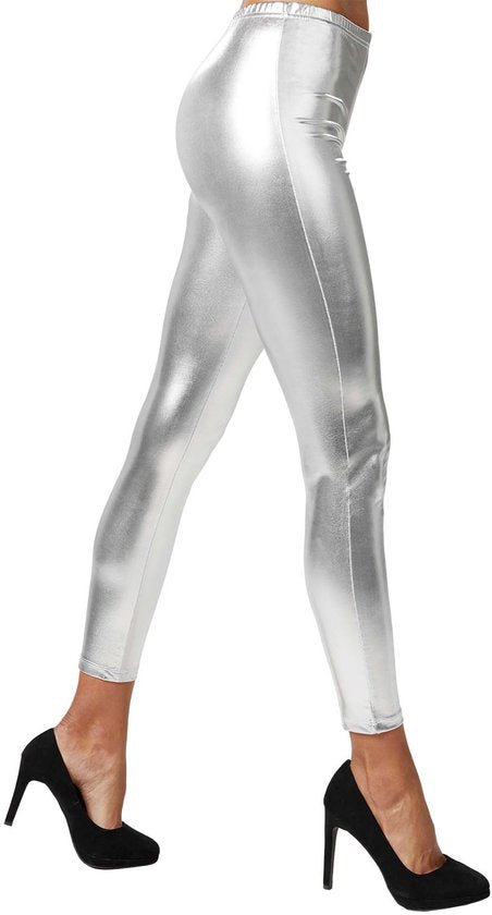 dressforfun - Metallic Leggings silber XXL - verkleiden kostüm halloween verkleiden partykleidung karneval kostüm karneval party kleid - 303601