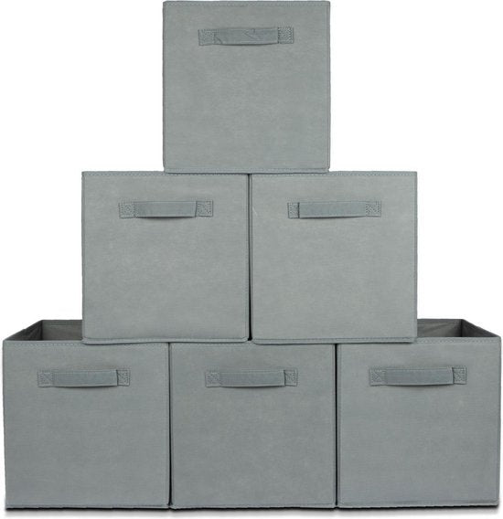 LifeGoods Kleiderschrank-Organisatoren - 6 Stück - 20L - Textil - Grau