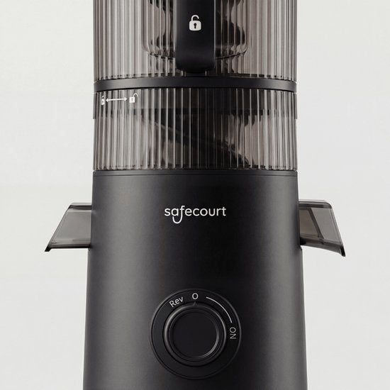 Safecourt Kitchen Slow Juicer XXL - leistungsstarker Motor [Vorschneider & Kaltpress-Technologie] - einfache Reinigung - BPA-frei - Entsafter Schwarz