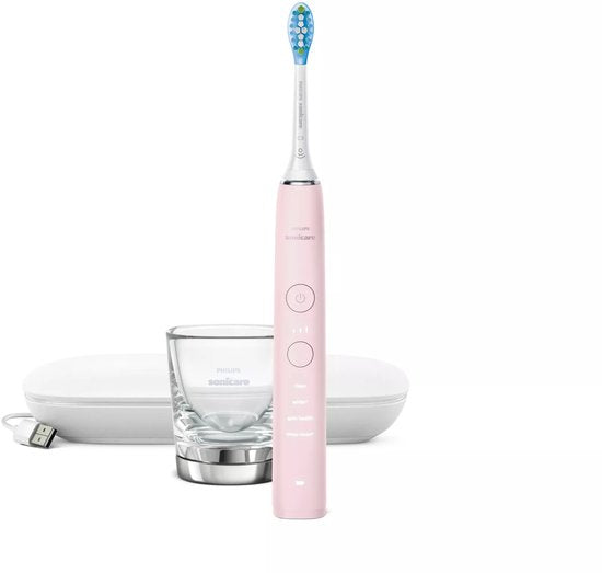 Philips Sonicare DiamondClean 9000 – Elektrische Zahnbürste – Hellrosa – Ladeglas – HX9911/29