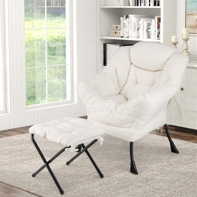 Coast Sessel PP-Baumwolle - Max 150KG - Inkl. Fußstütze - 80 x 74 x 97 cm - Weiß