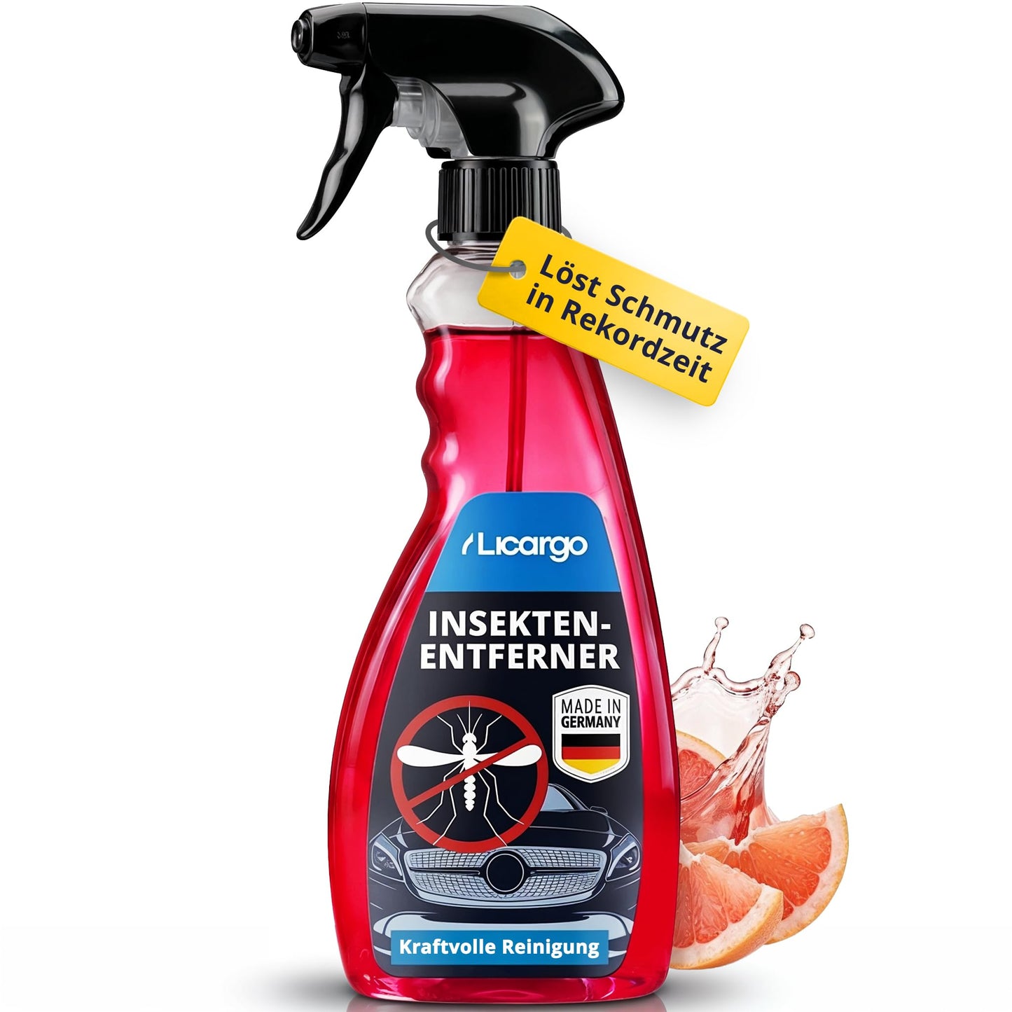 Licargo Insektenentferner – Autoreinigung und -pflege – 750 ml – für Glas und Lack – für Auto und Wohnwagen