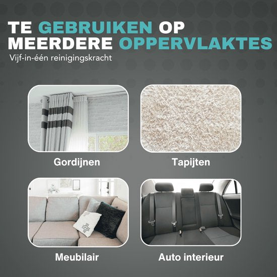Achaté 5-in-1 Fleckenreiniger Pro - Dampf- und Heißwasserfunktion - 1300 W - 45,5 x 38,8 x 33 cm - Grau