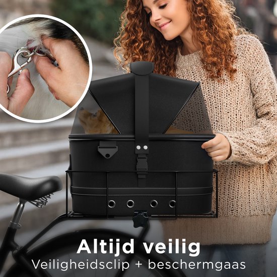 Trevopet® Hundefahrradkorb hinten - 2-in-1 Fahrradkorb Hund & Tragetasche - Geeignet für Elektrofahrrad - Bis zu 12 kg - Stabiles Oxford Material