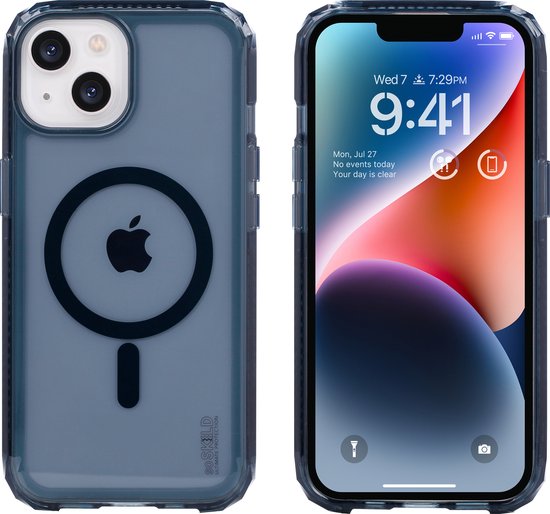 SoSkild Case iPhone 15 Plus - MagSafe - Defend Heavy Impact Case - Transparent Magnetic Magsafe Case - Smokey Grey
