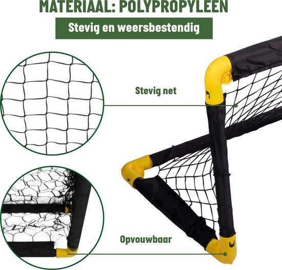 Umbro Fußballtor Set - 2 Stück - 50 x 44 x 44cm - faltbares Fußballtor - Schwarz/Gelb