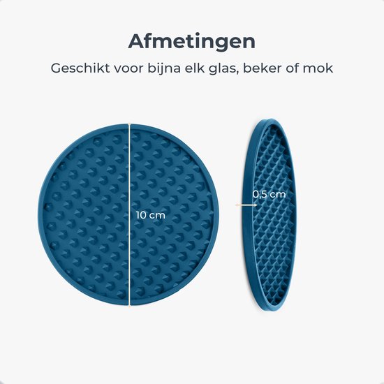 Castagnola Silikon-Untersetzer - Untersetzer für Gläser - Design-Untersetzer mit Halter - Untersetzer-Set - Anti-Rutsch - 14er-Set - Blau