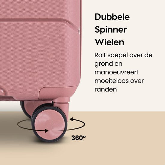 SKYCASES Urban Adventurer - Mittlerer Reisekoffer - Zahlenschloss - 44x27x66cm - 78L - Reisekoffer mit Kofferschloss - Spinner-Räder - Pink