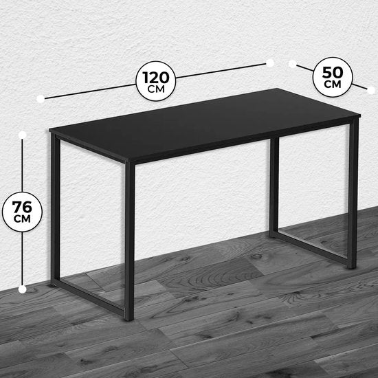 Bayt Schreibtisch - Schreibtisch Schwarz - Computertisch - Computertisch - Schreibtisch Tisch - 120 x 50 x 76 cm