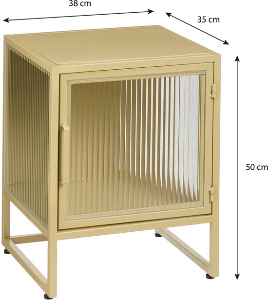 Mica Decorations Clifton Aufbewahrungsschrank mit Türen - L38 x B35 x H50 cm - Metall - Beige