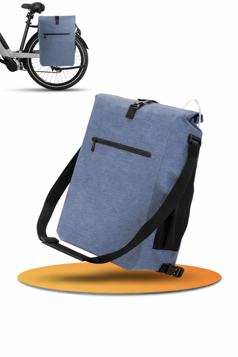 MiVelo 3-in-1 Fahrradtasche - Rucksack - 25L - Wasserdicht - 58×30×15 cm - Jeansblau