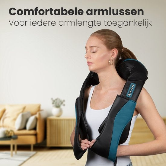 Auronic Shiatsu Massagekissen - Elektrisches Nackenmassagegerät - Massagegeräte - Nacken- und Schultermassagegerät - Infrarot - Schwarz/Blau