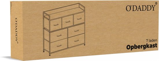 O'DADDY® Aufbewahrungsschrank - Sideboard - Kommode - Industrial - 7 Schubladen - Kommode - 28,5 x 98 x 85 cm - Vintage Brown/Black