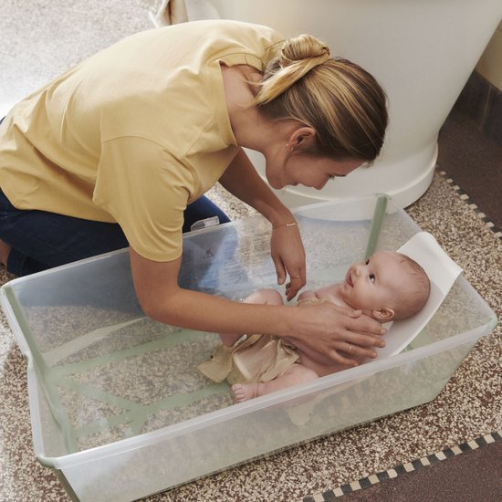 Stokke Flexi Bath XL (Ocean Blue) mit Stütze für Neugeborene – Langlebig und leicht zu verstauen – Praktisch für zu Hause oder auf Reisen – Geeignet für Kinder von 0 bis 6 Jahren