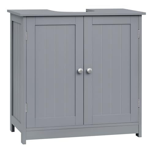 Woltu Badezimmerschrank Unterschrank Grau 60x60x30 cm