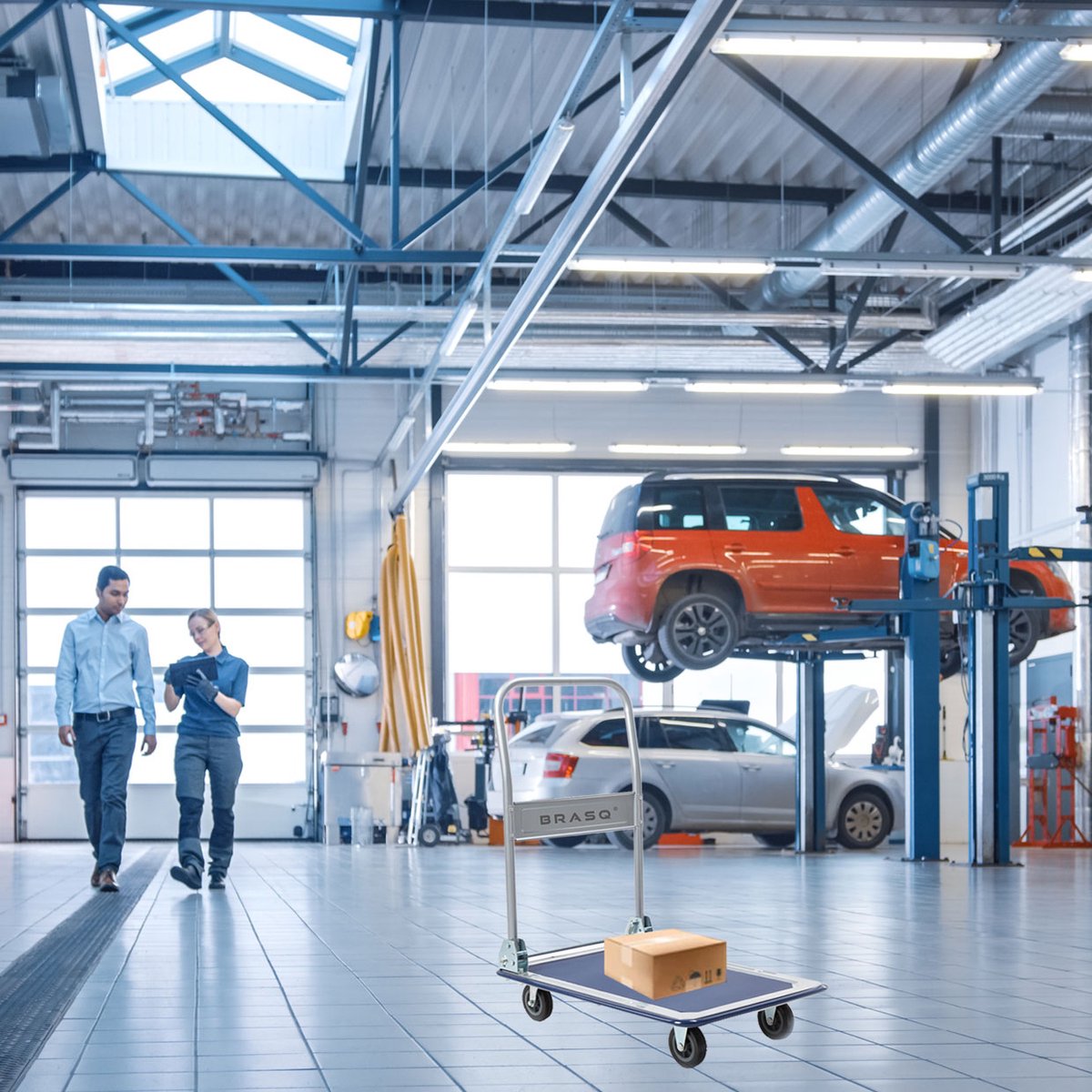 BRASQ Plattformwagen Zusammenklappbar - Kapazität 150 KG - Transportwagen - Lagerwagen - Plattformwagen