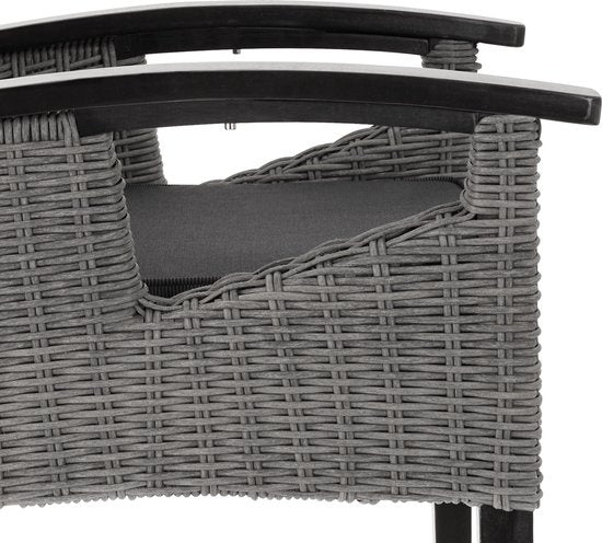 tectake - Geflechtstuhl Gartenstuhl Terrassenstuhl - Rosarno - grau - 404806 - Poly-Rattan