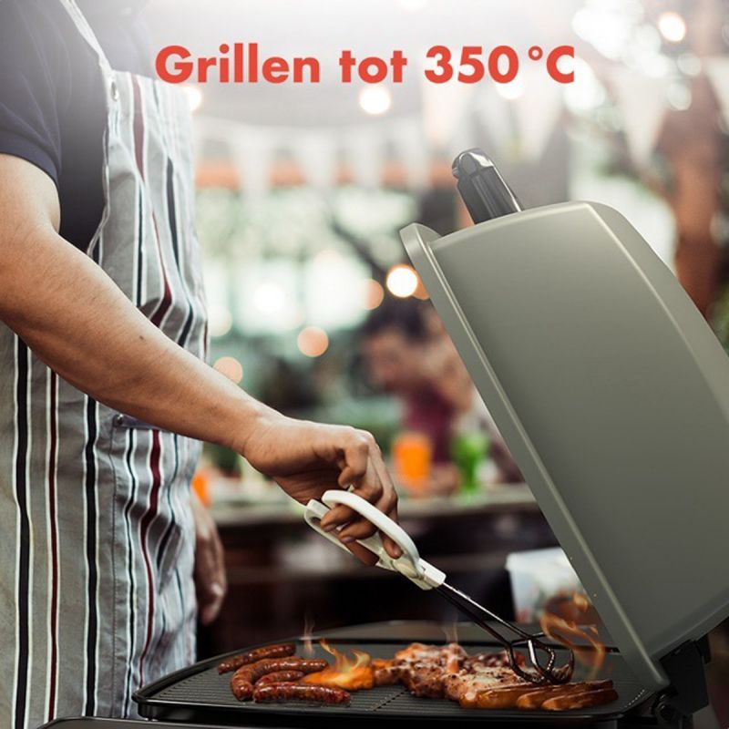 KitchenBrothers Gasgrill – 2 Heizzonen – Gusseisenroste – Bis zu 350 °C