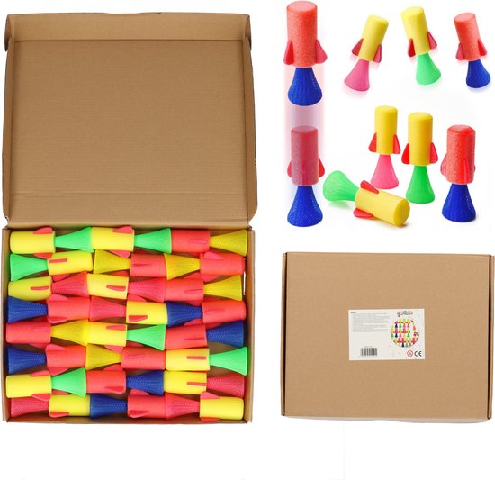 Partizzle 24x Jumping Rockets - Hüpfende Weltraumraketen - Geschenke zum Verschenken - Grabbelton Treat Gifts - Für Kinder & Kleinkinder - Schaumstoff