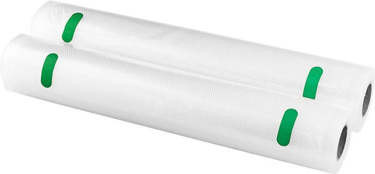 MediaShop Vakuumfolie, 2 Rollen – Für PowerXL Duo NutriSealer – 2 x 600 x 28 cm – Auf Maß zuschneidbar – Zur Aufbewahrung von Lebensmitteln
