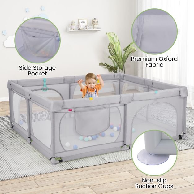 Coast Baby Box mit 50 Bällen - Hellgrau - 189x158x68cm