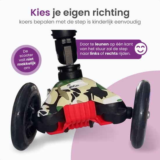 Gofun Kids' Scooter - Leuchtende Räder - Zusammenklappbar - Stufe 3-8 Jahre - Verstellbar - Rutschfest - 85 x 58 x 23 cm - Schwarz