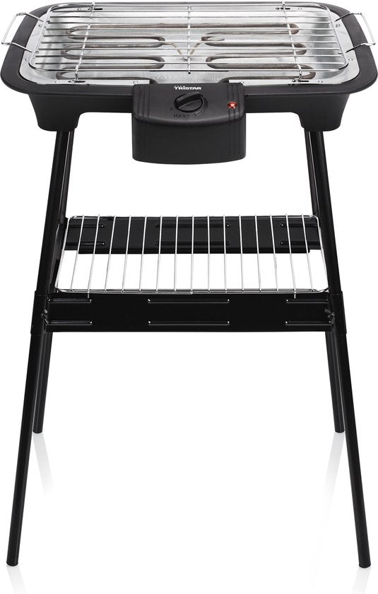 Tristar BQ-2883 Elektrogrill mit Standfuß - Stand- & Tischgrill - 2000W - Schwarz - Perfekt für Balkon oder Camping